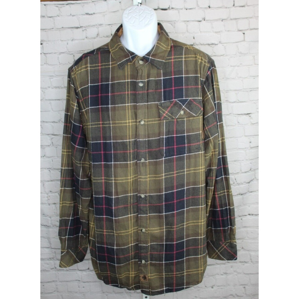 Legendary Whitetails Flannel Shirt Buck Camp Men's Size LT Tall Green Plaid EUC